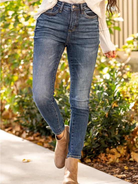 Judy Blue Denim - Judy Blue Dark Blue Tummy Control Skinny Jeans